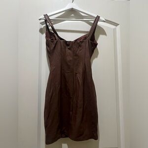 naked wardrobe very sexy brown dress never wore it because it was too small.